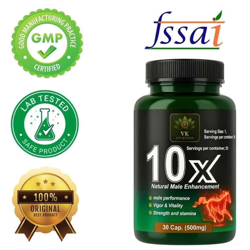 10x Natural Male Enhancement - Increase Stamina & Performance Capsules